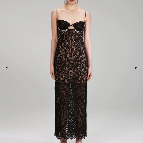 chinese dress ladies Self-Portrait Overlay Lace Maxi Dress  Runway Catalog
